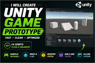develop custom unity gameplay mechanics and c sharp systems