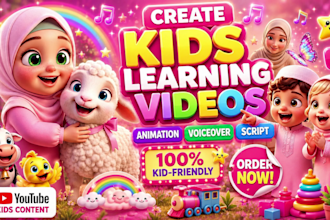 do ai islamic kids learning video in 3d pixar style, quran animation for youtube