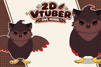 design and rig custom furry, fursona live2d vtuber model