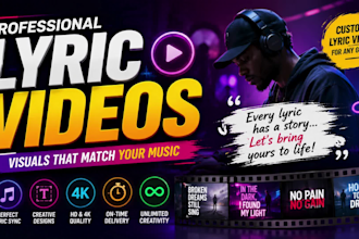 create stunning animated lyric music video for your song