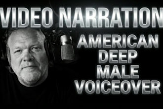 record a video narration american deep male voice over with my voice of god