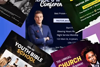 design modern church flyer, sermon banner, or christian event flyer