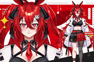 design and rig live 2d vtuber model 2dvtuber model vtuber commission 2d anime