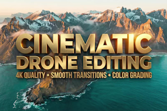 edit cinematic 4k drone footage with smooth transitions and color grading