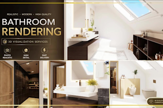 do bespoke luxury 3d bathroom rendering and bathroom design