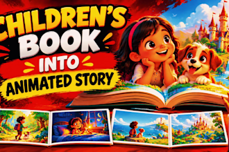 create stunning ai cartoon animated story in disney style, 3d cartoon for kids