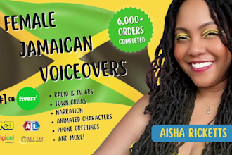 record a female voice over in a jamaican accent