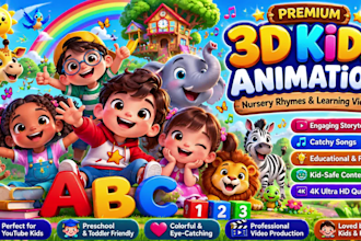 produce youtube kids video and kids learning videos for kids channel animation