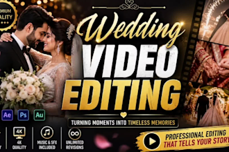 wedding video editing with cinematic storytelling