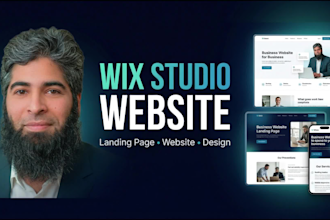 design wix studio website, wix ecommerce website, and wix author website