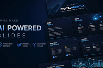 design a clean ai presentation or powerpoint pitch deck
