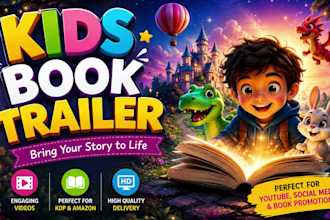 create an engaging animated kids book trailer for your children story