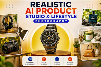 create realistic ai product, studio, and lifestyle photography