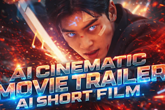 create stunning ai movie trailer cinematic trailer, ai short film