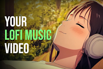create a custom lofi loop animation music video for youtube