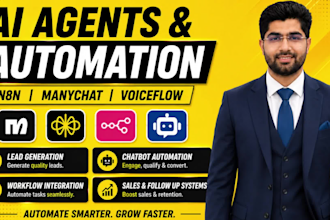 build n8n ai agent, automation workflows and manychat marketing chatbot