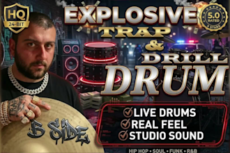 record explosive trap and drill drum tracks for your beat