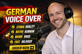record an authentic, professional german voice over for you