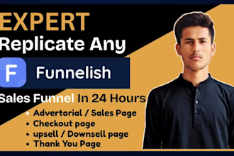 design a high converting funnelish sales funnel and landing page