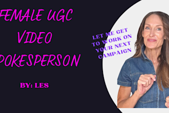 create ugc videos as your female genx spokesperson