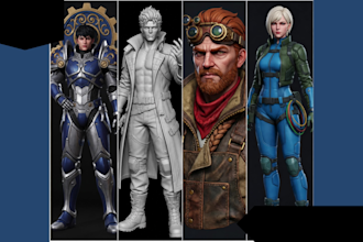design 3d character modeling for animation, ue, and VR