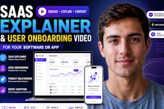 create saas explainer video and user onboarding video for your software or app