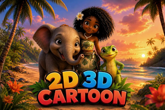 create 2d 3d ai cartoon animation,ai kids storytelling, rhymes and music videos