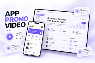 create a custom mobile app promo video, website explainer, and saas promo video