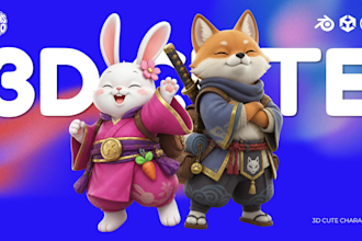 modeling 3d cute character, mascot, cartoon character, animal in blender
