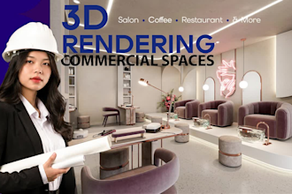 design commercial interiors with photorealistic 3d rendering