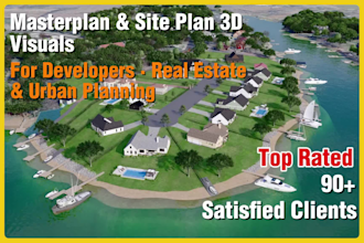 create masterplan 3d rendering and site plan visualization