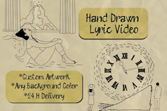 create artistic hand drawn lyric music video