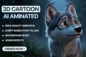 create 2d 3d ai cartoon animation, kids storytelling video, nursery rhymes