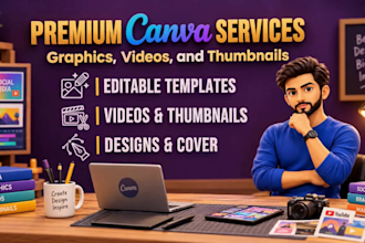 design premium canva graphics, videos and thumbnails