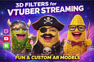 create custom burnt peanut vtuber ar filter with face tracking for streaming