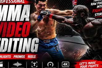 edit professional mma, uf and combat sports video