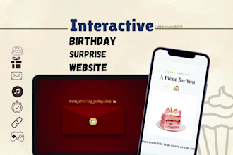 design custom interactive birthday surprise websites with rsvp