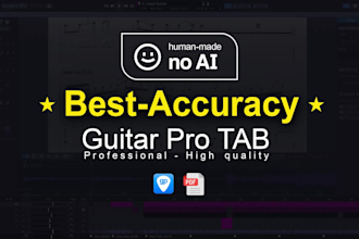 transcribe any song to guitar pro tab and PDF