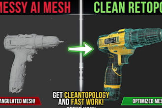 retopologize and clean up ai or 3d scan models