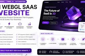 create ai webgl saas website 3d interactive product showcase threejs automation