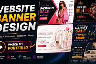 design professional website banner, web banner and display ads
