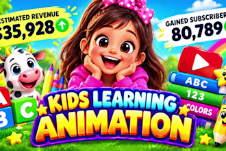 do 3d kids video editing for kids song, kids rhymes, 3d cartoon kids animation