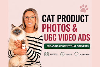 create cat product photos and ugc video ads