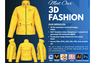 create 3d fashion design, clo 3d garments, patterns and tech pack