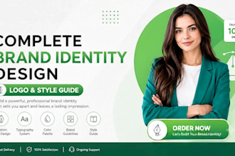 design a logo, complete brand identity, brandkit,  style guide for your business