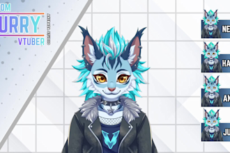 design furry vtuber model and furry rig for your streaming