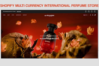 design luxury shopify perfume store multi currency setup