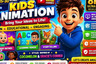 create animation learning videos, nursery rhymes and educational 3d kids video