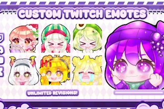 create chibi twitch emotes animated emotes vtuber emotes