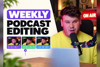 do weekly multicam podcast video editing for youtube